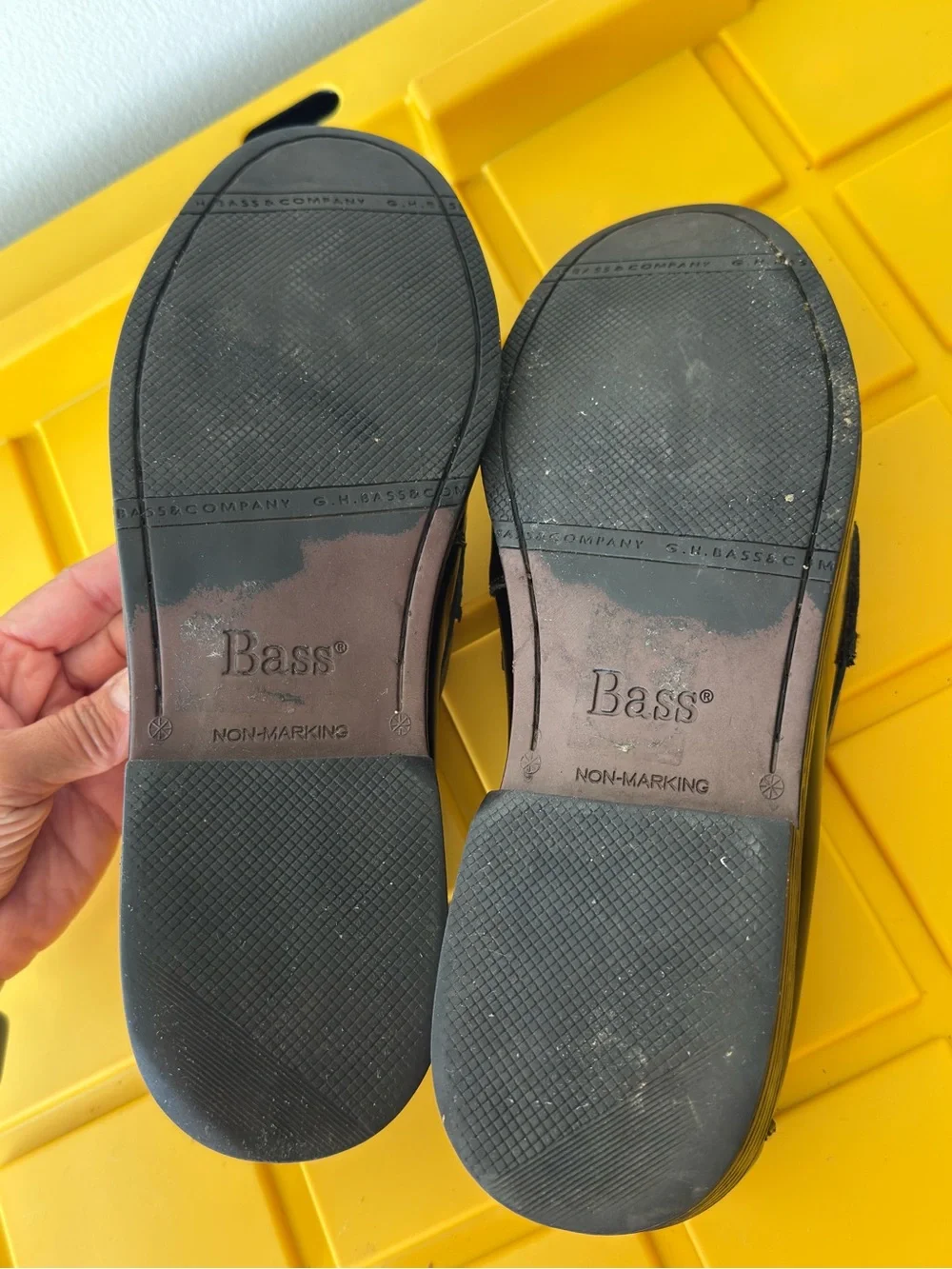 Bass Black Leather Penny Loafers